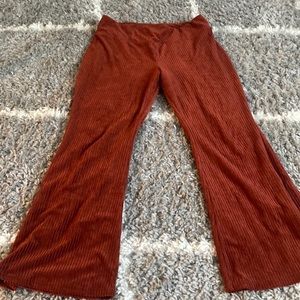 Burnt orange corduroy flare pants